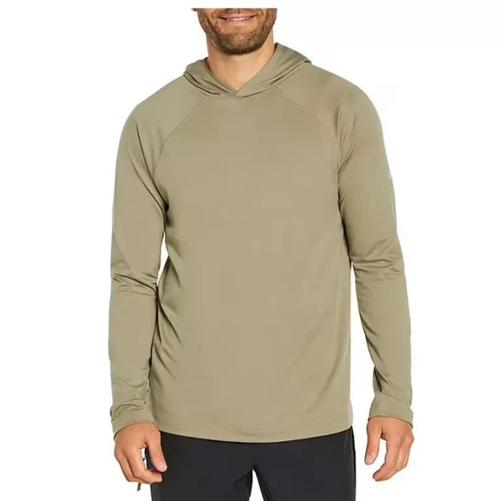 NWT GAP Fit Men's Long Sleeve Wicking Reflective Logo Active Hoodie Twig XS